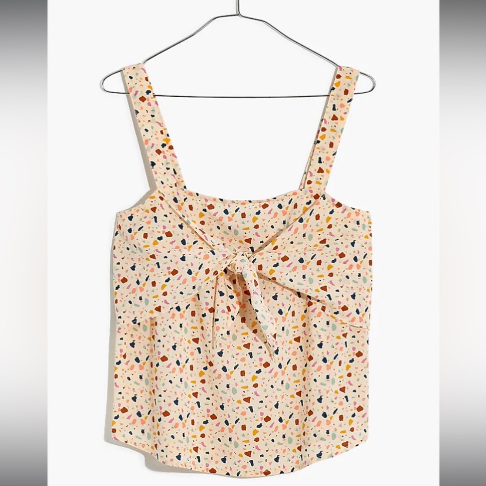 Madewell Tie-Front Cami Top in Terrazzo in a size 8/Medium
